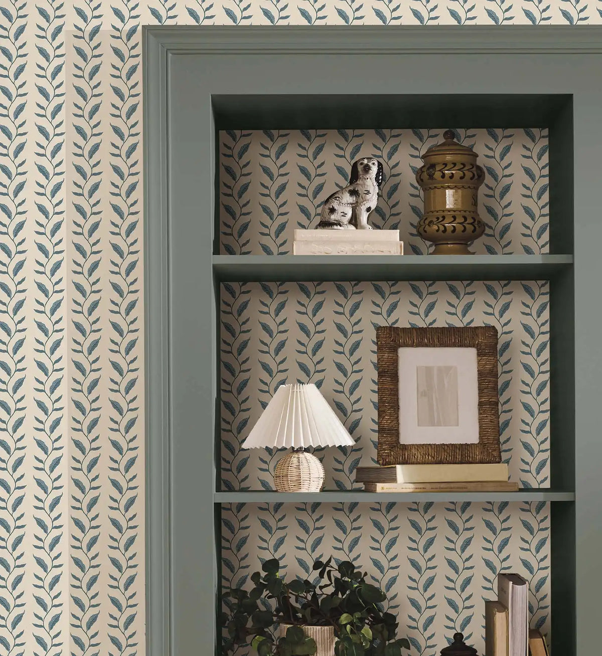 Seagrass Wallpaper Sample - Emerald & Linen