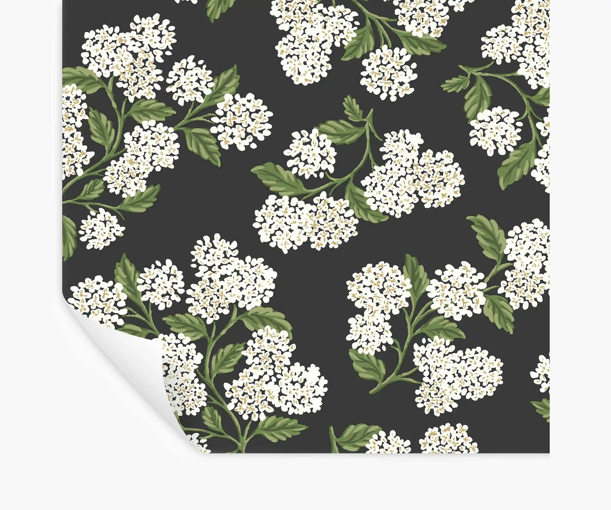 Hydrangea Peel & Stick Wallpaper - Black & White