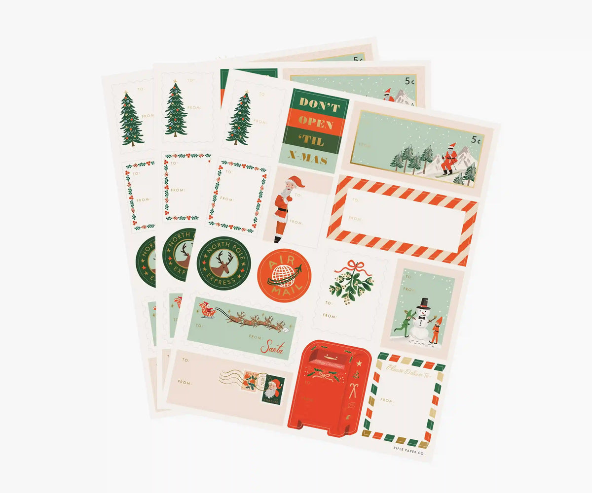 Holiday Gift Stickers - Santa's Workshop