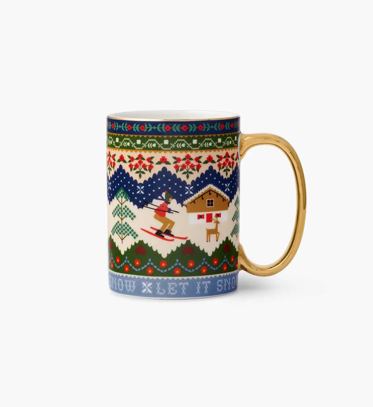 Holiday Porcelain Mug - Ski Chalet