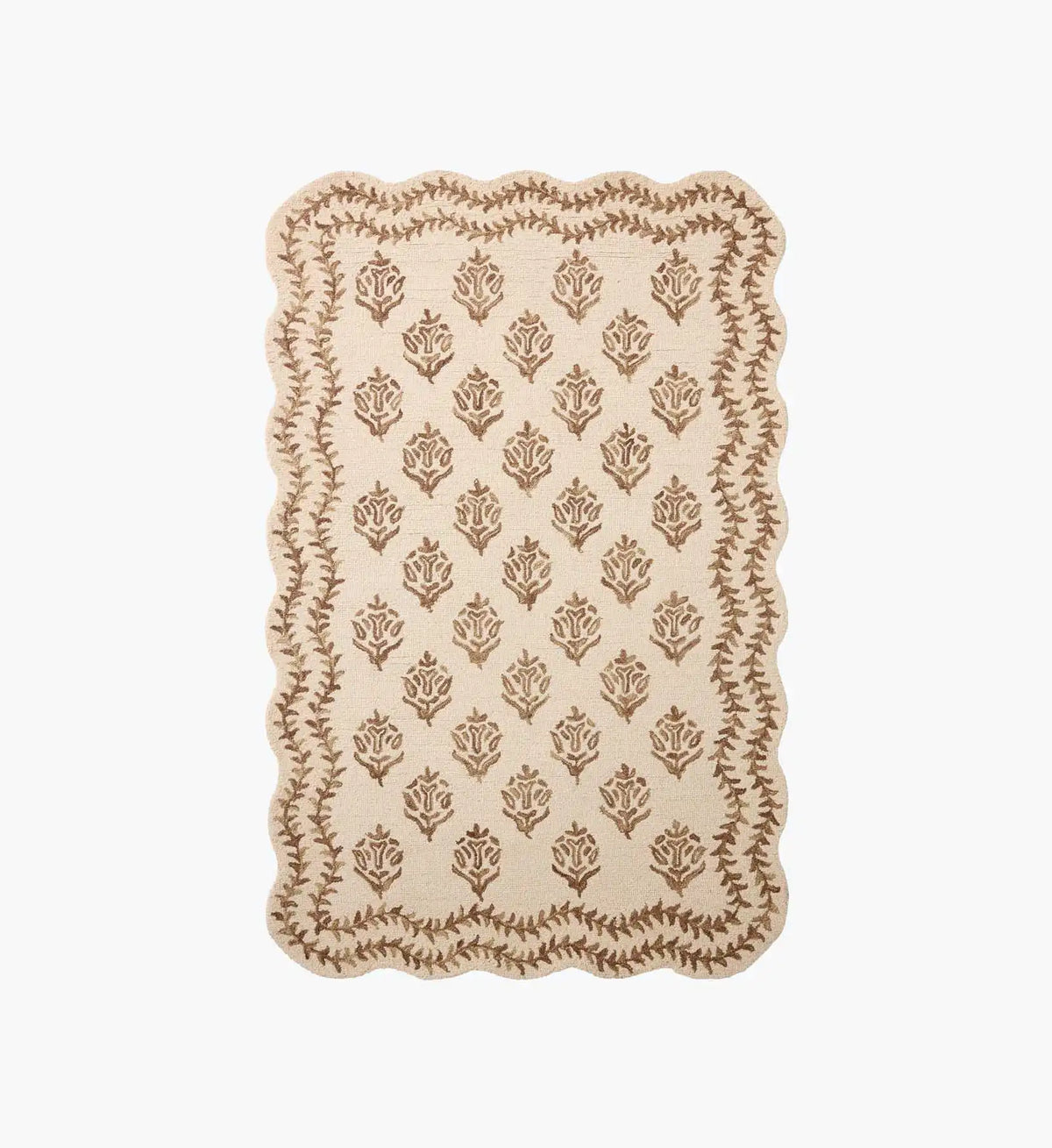 Lisette Wool Hooked Rug - Ivory & Natural