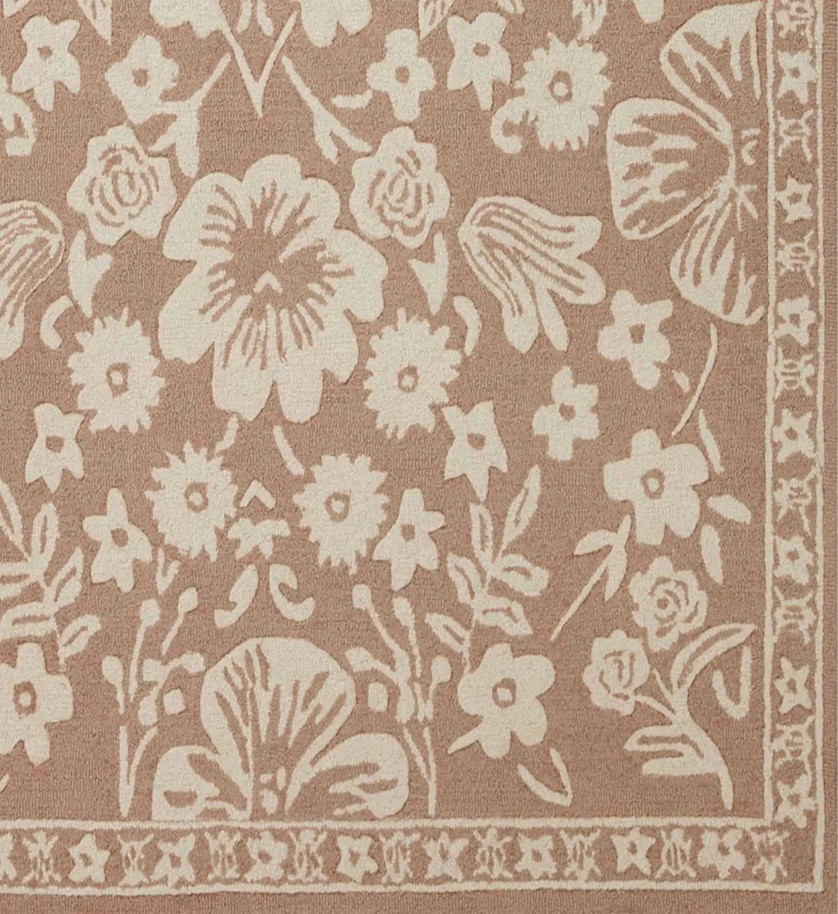Arboretum Rose Garden Wool-Hooked Rug - Rust