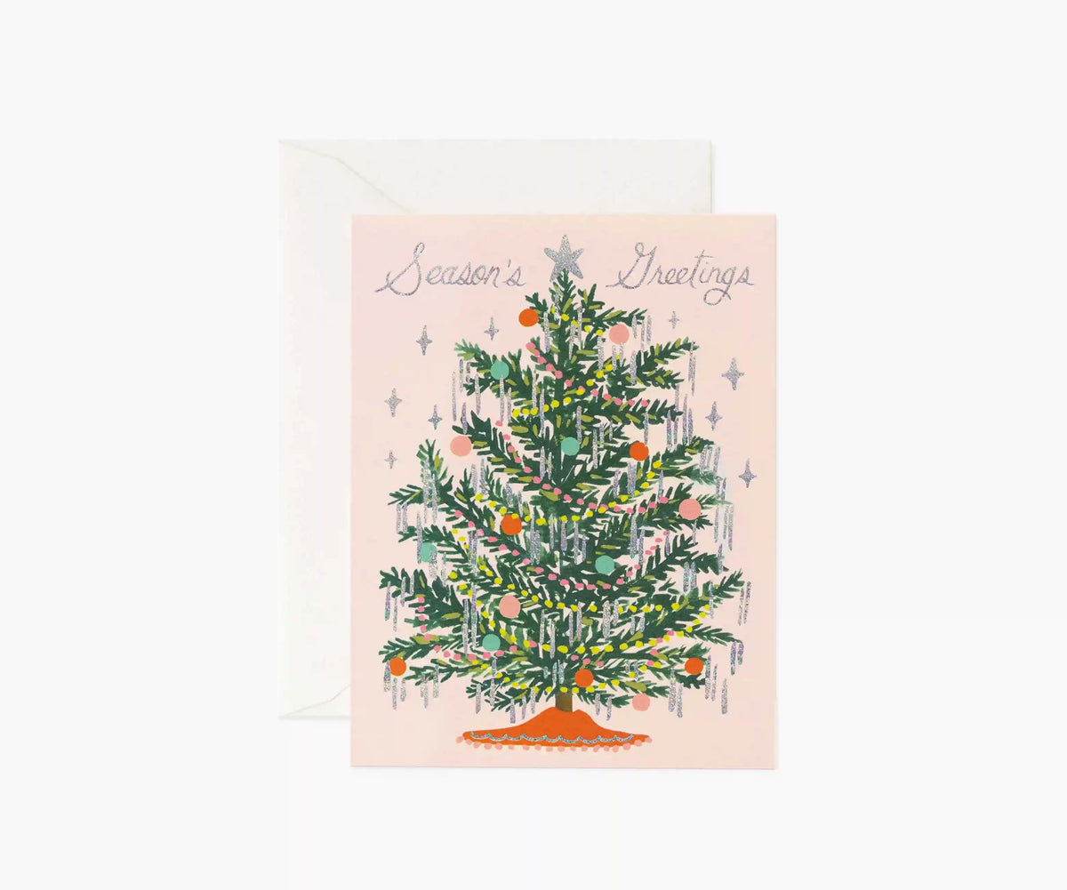 Tinsel Tree Holiday Card - Single Card