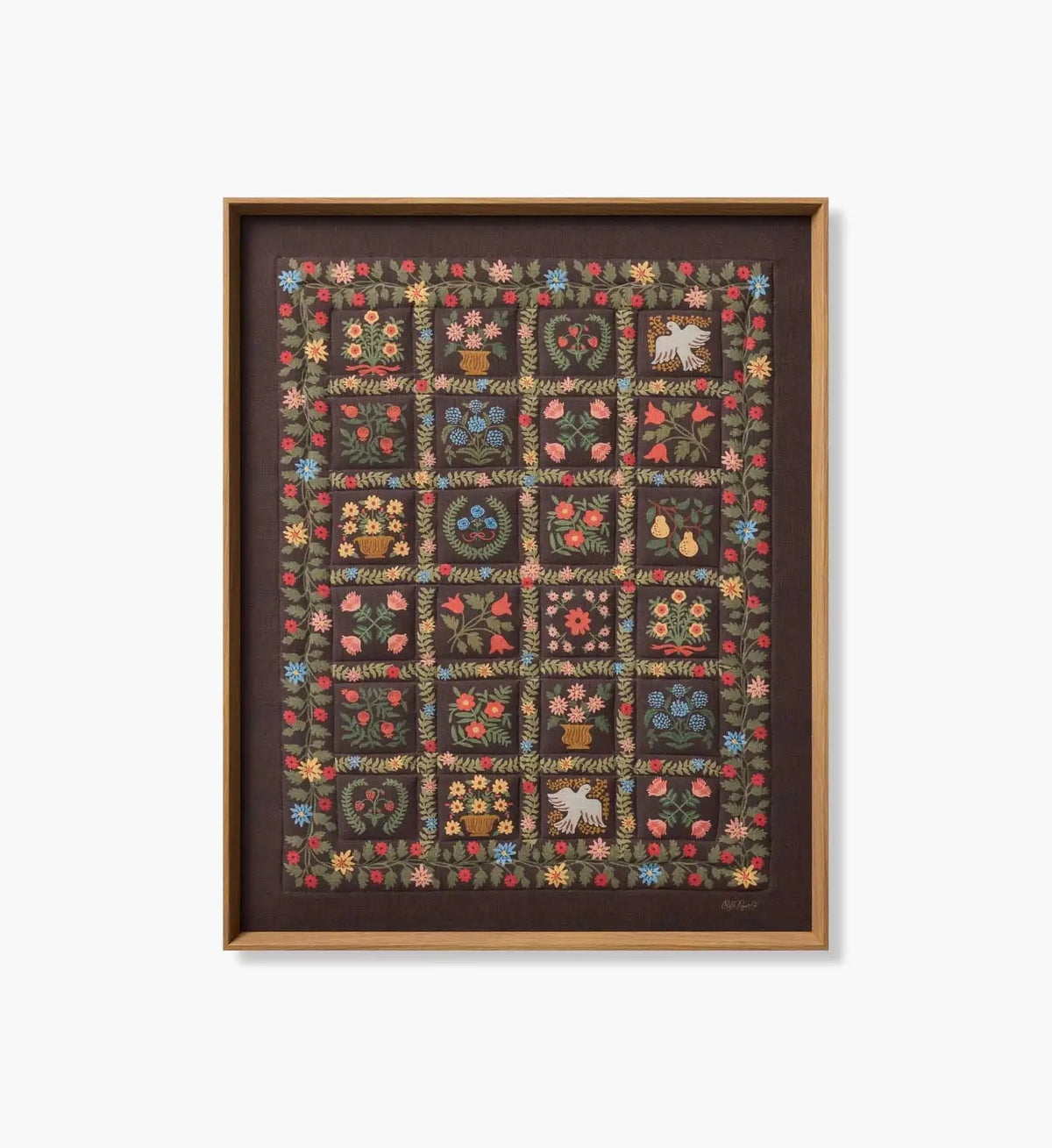 Framed Wall Art - Helena Quilt Brown