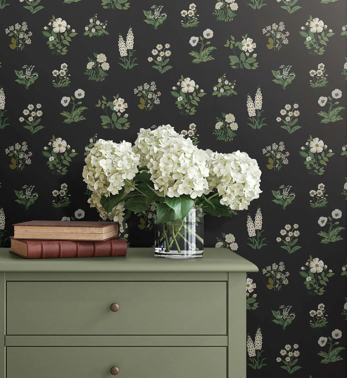 Botanical Wallpaper Sample - Black