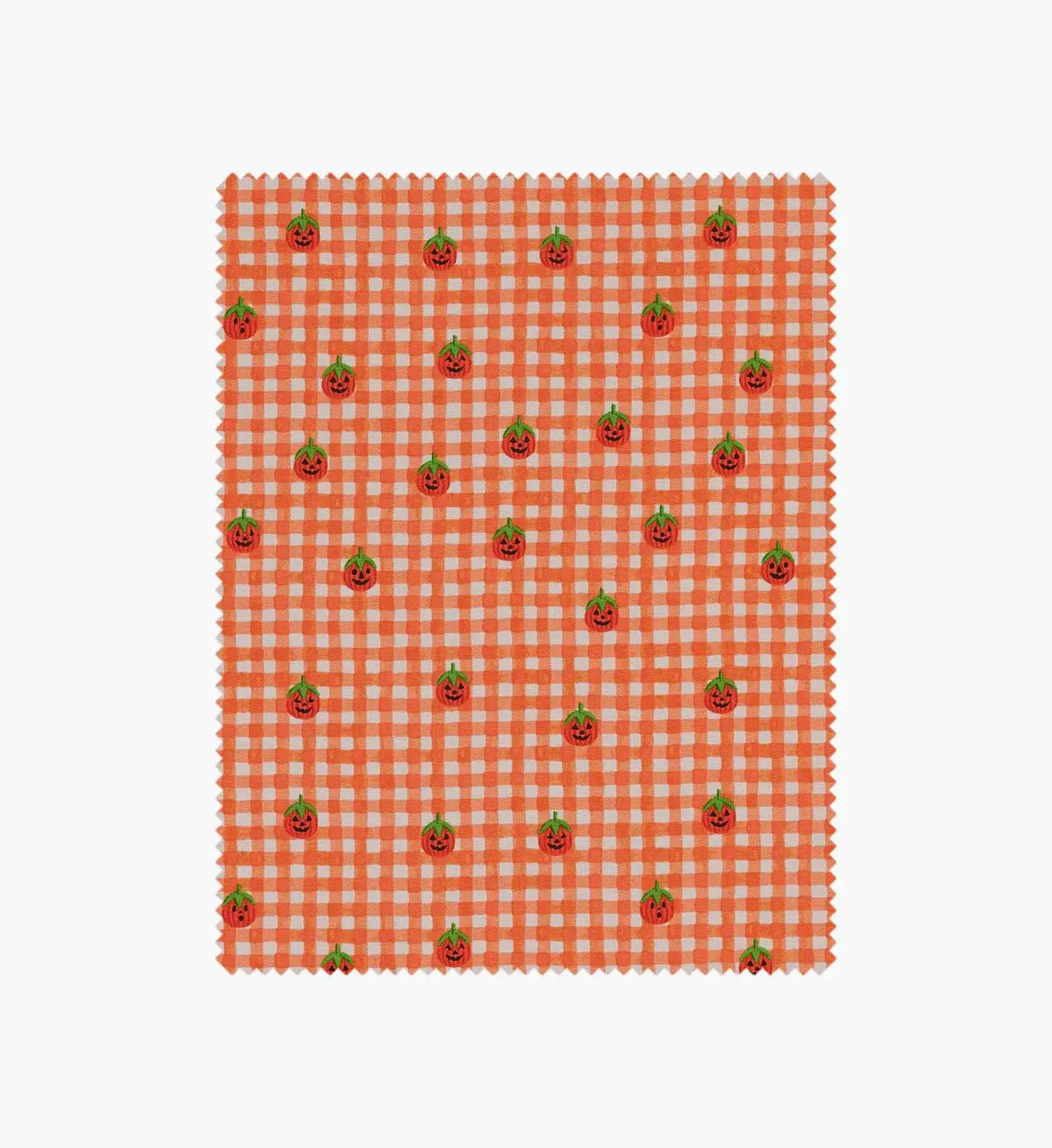 Pumpkin Gingham Cotton Fabric - Orange