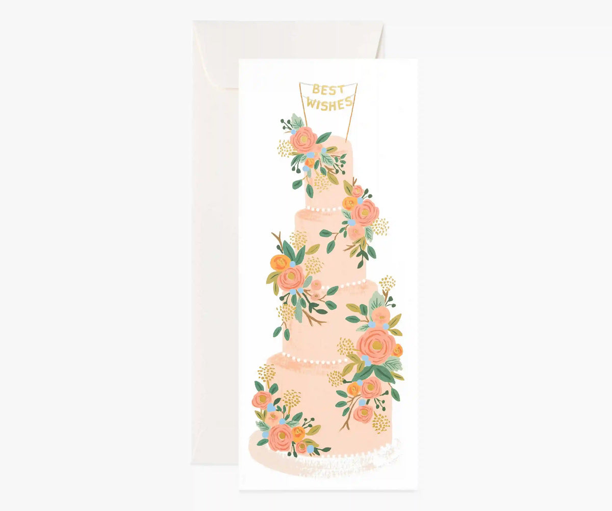 Tall Wedding Cake Money Holder Card - Single Card