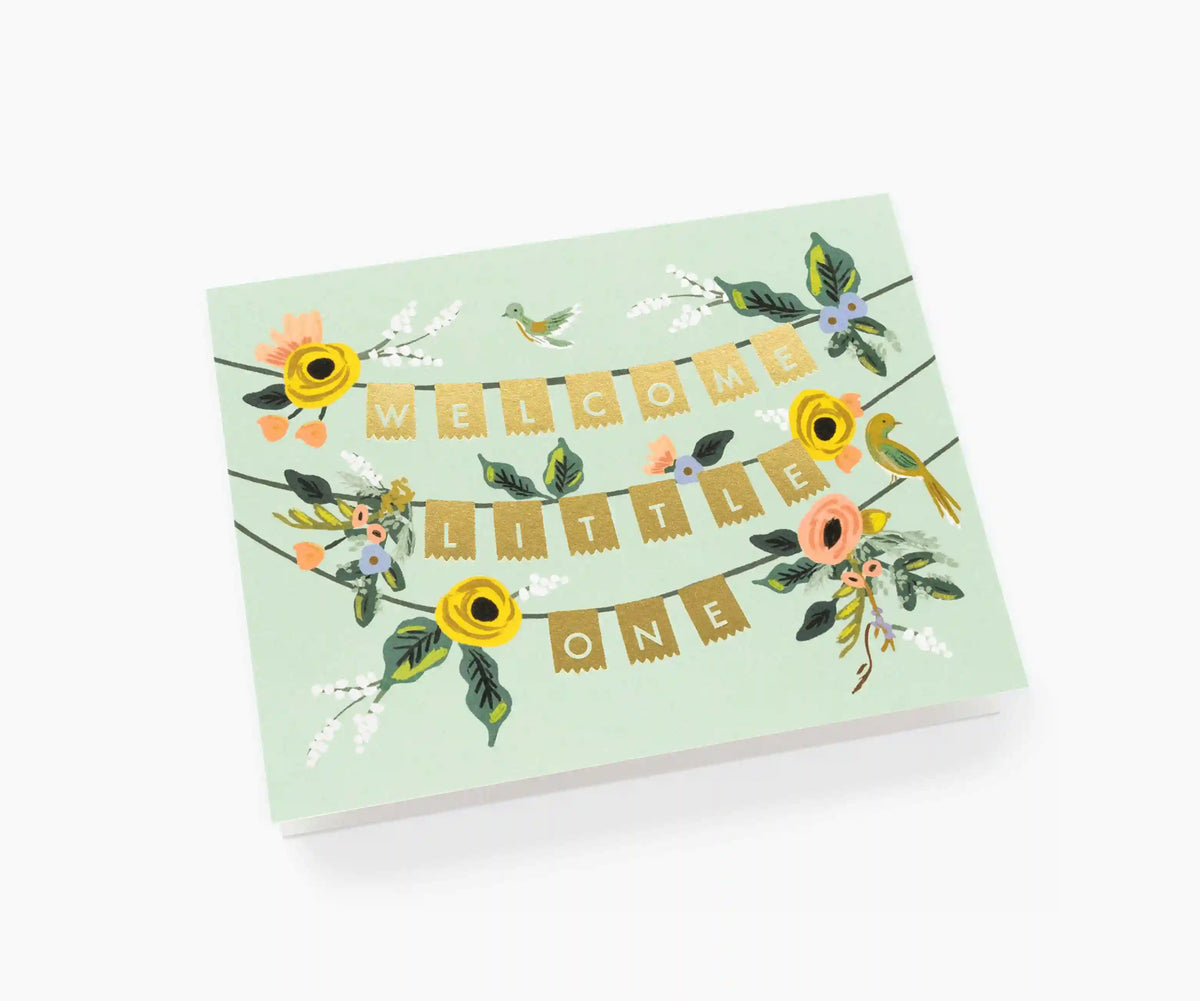 Welcome Garland Baby Card - Single Card
