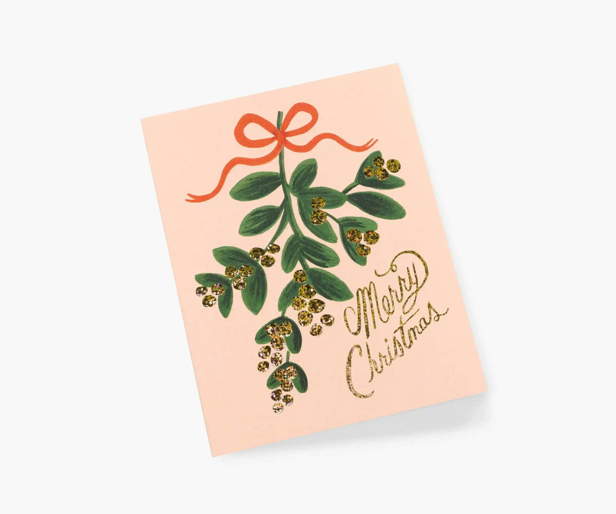 Mistletoe Christmas Holiday Card - Single Card