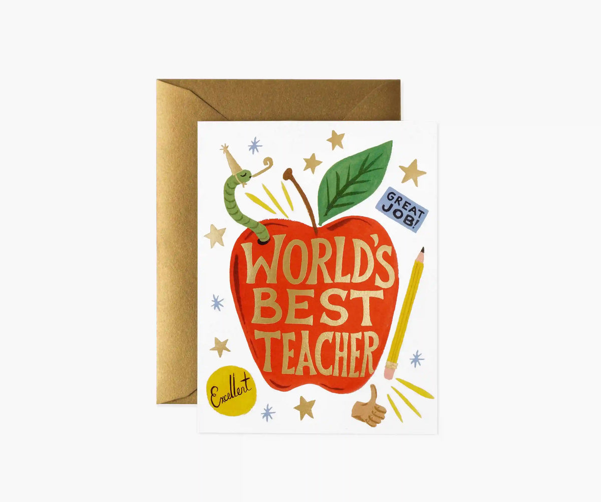 World's Best Teacher Everyday Card - Single Card
