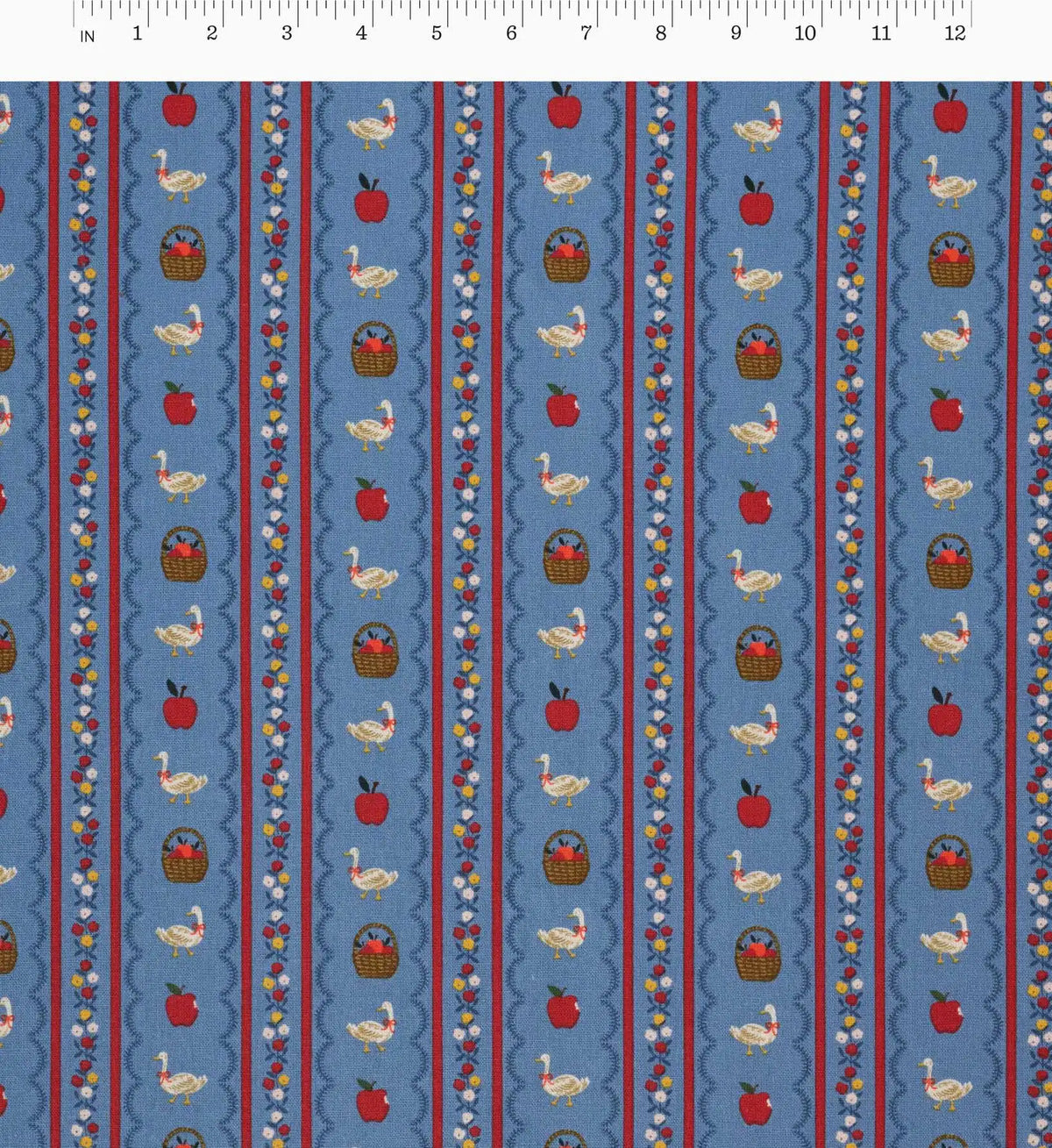 Farmhouse Stripe Canvas Fabric - Blue