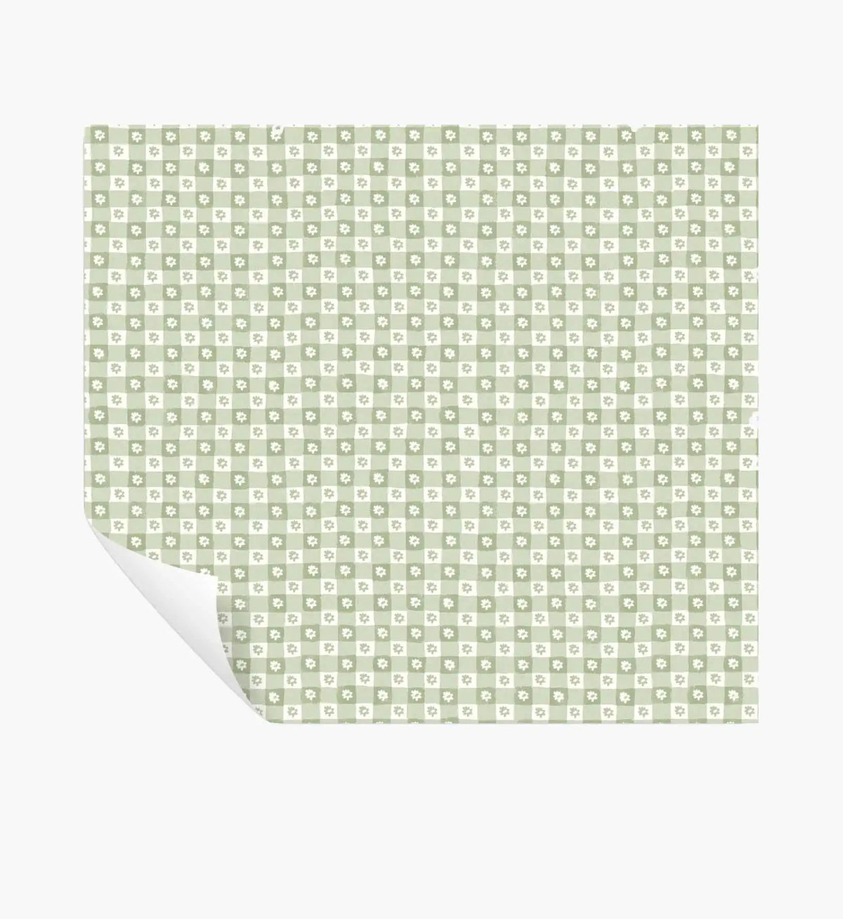 Daisy Gingham Peel & Stick Wallpaper - Green