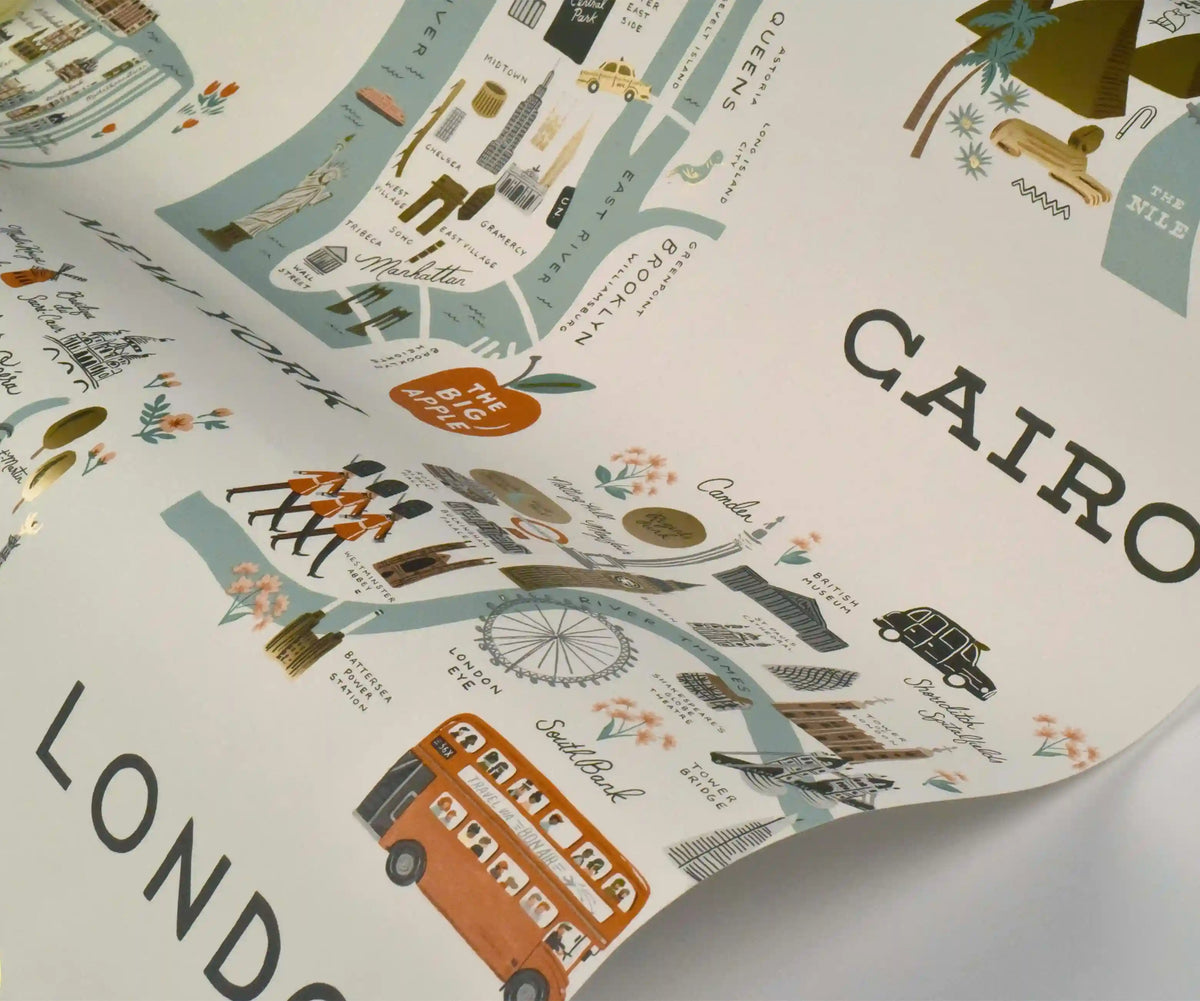 City Maps Wallpaper Sample - Mint