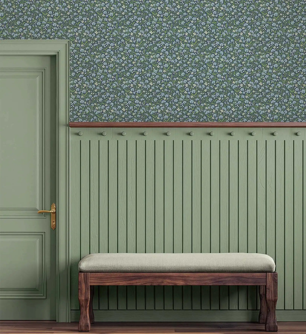 Sylvie Wallpaper Sample - Navy