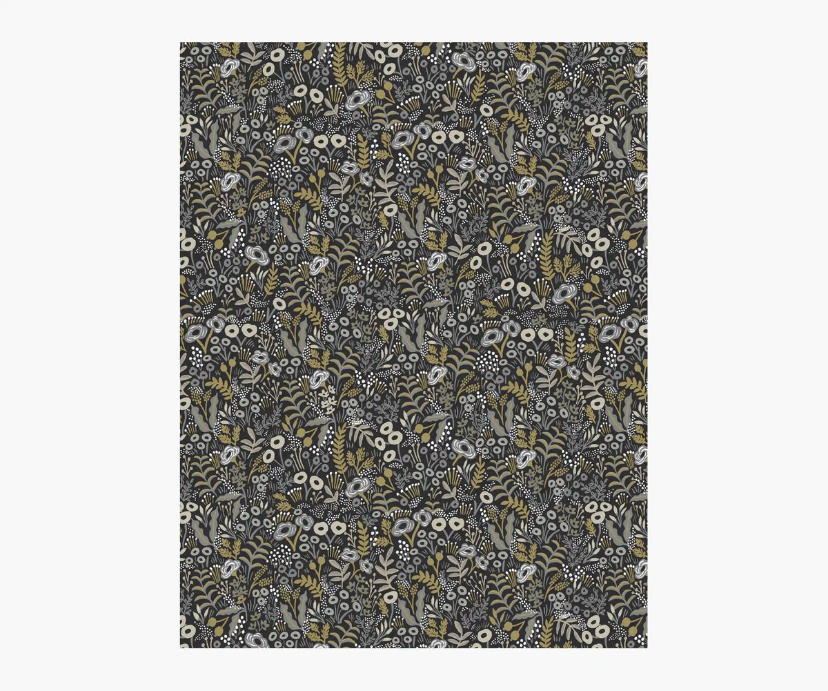 Tapestry Wallpaper Sample - Black Linen