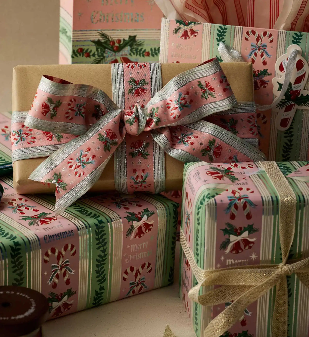 Holiday Jacquard Ribbon - Candy Cane Stripe