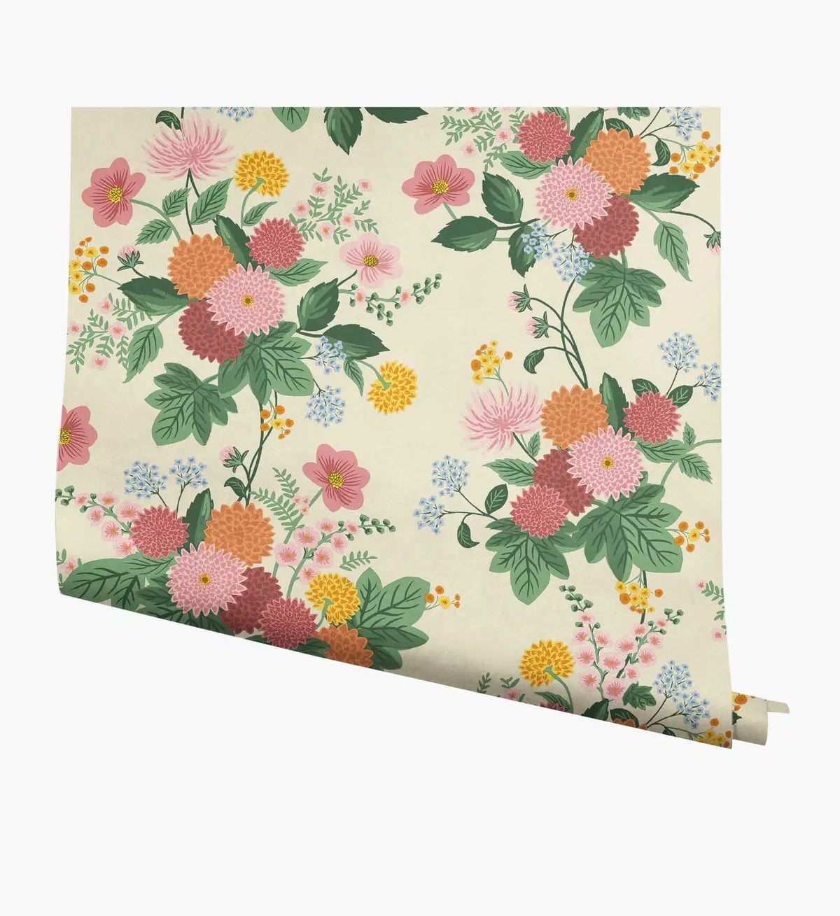 Dahlia Wallpaper - Linen & Blush