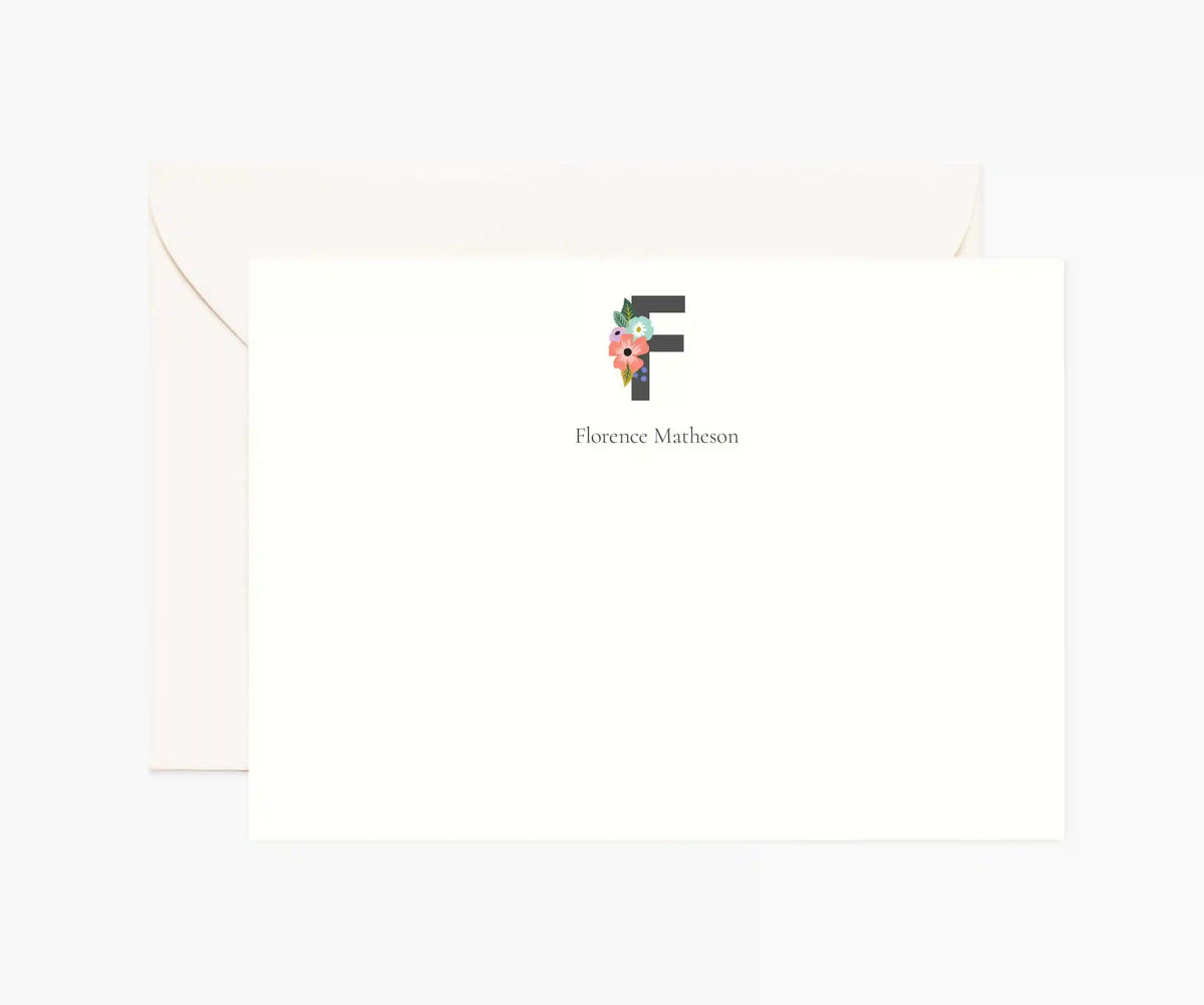 Monogram Personalized Stationery - F