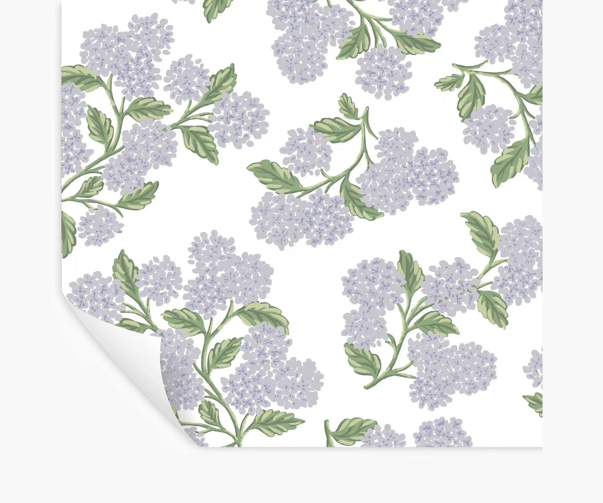 Hydrangea Peel & Stick Wallpaper - Lilac & White