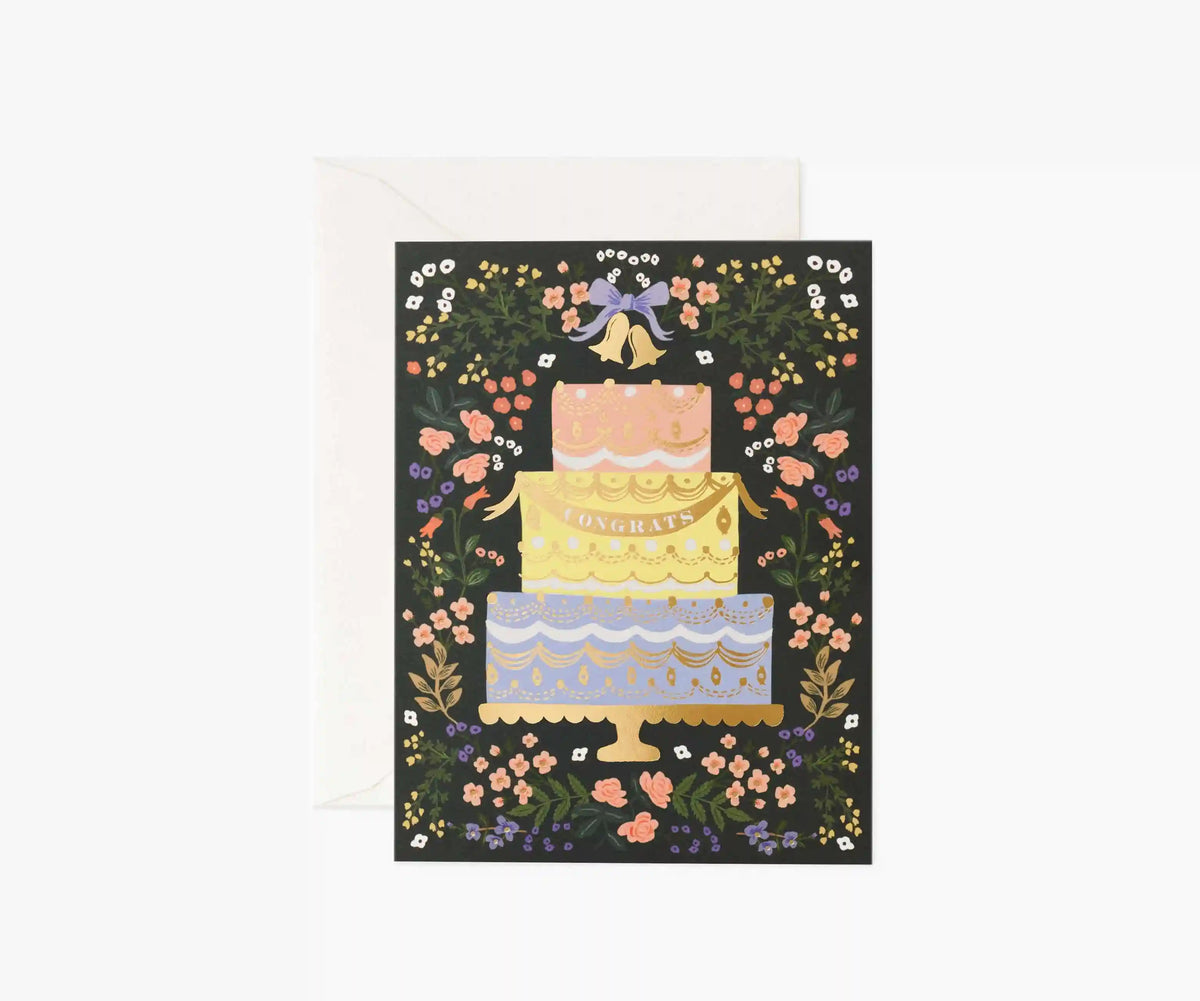 Woodland Wedding Cake Wedding Card - Single Card