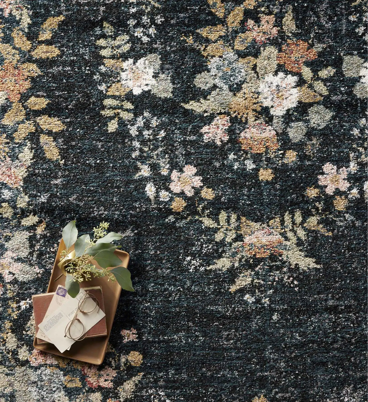Laurel Strawberry Fields Medallion Power Loomed Rug - Navy