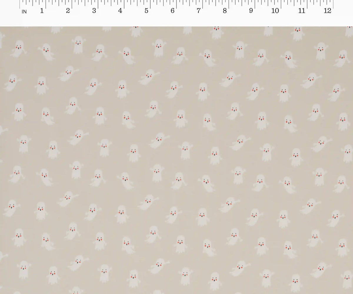 Ghosts Cotton Fabric - Linen