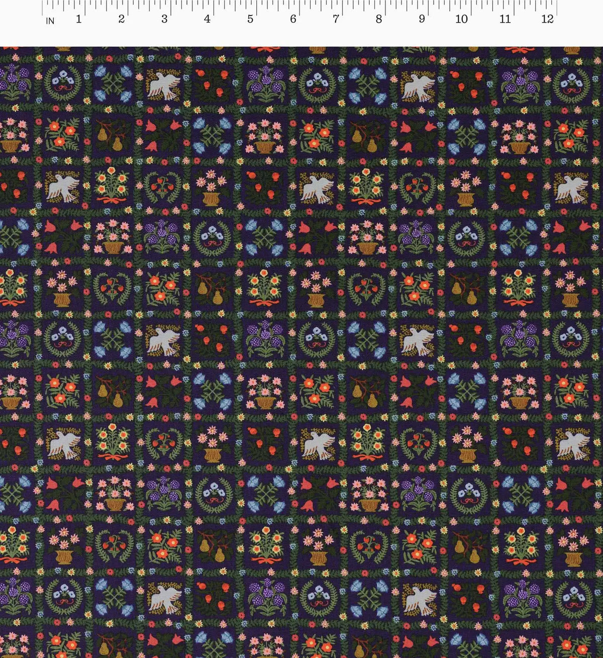 Helena Cotton Fabric - Navy