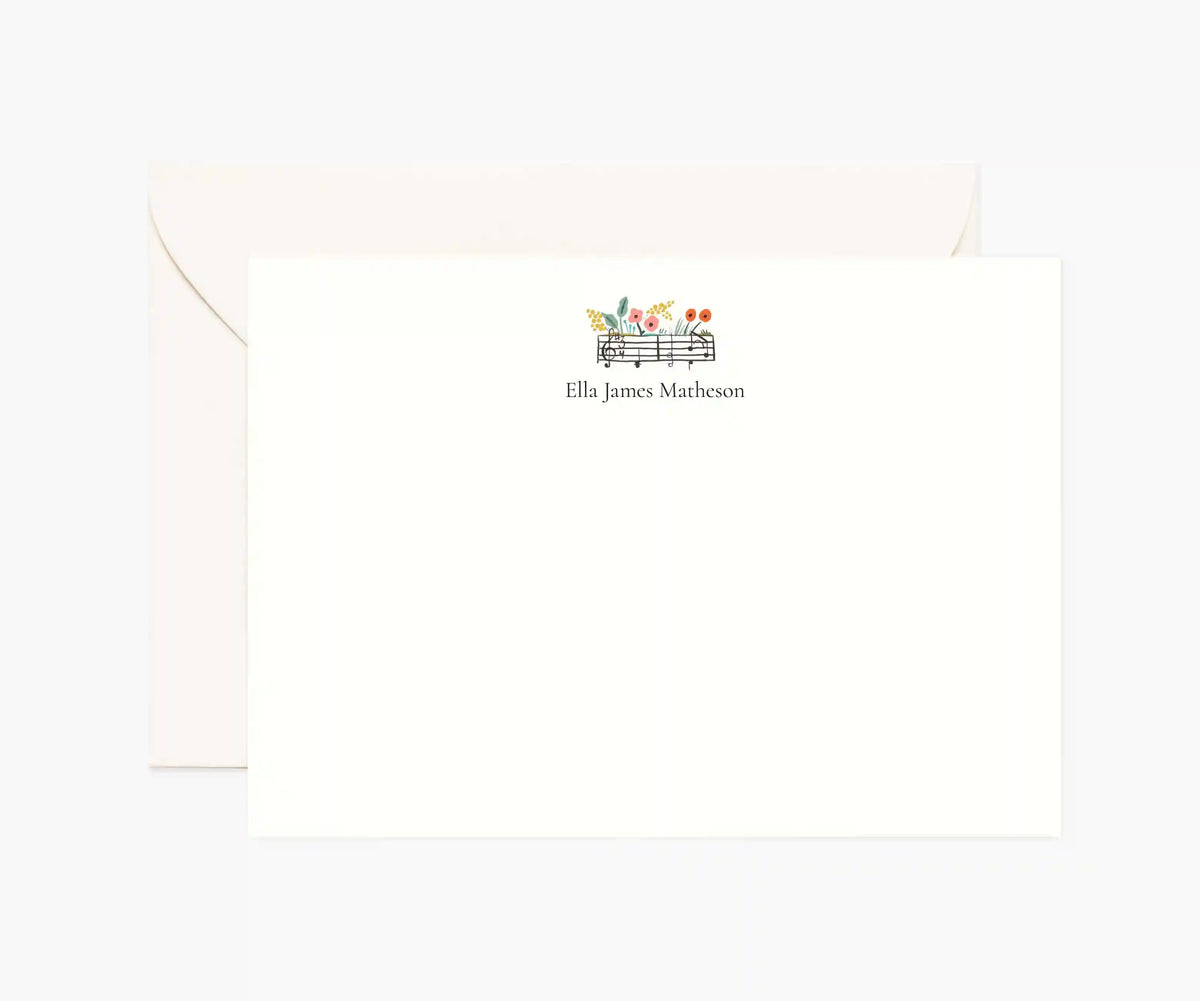 Arts Personalized Stationery  - Music Notes