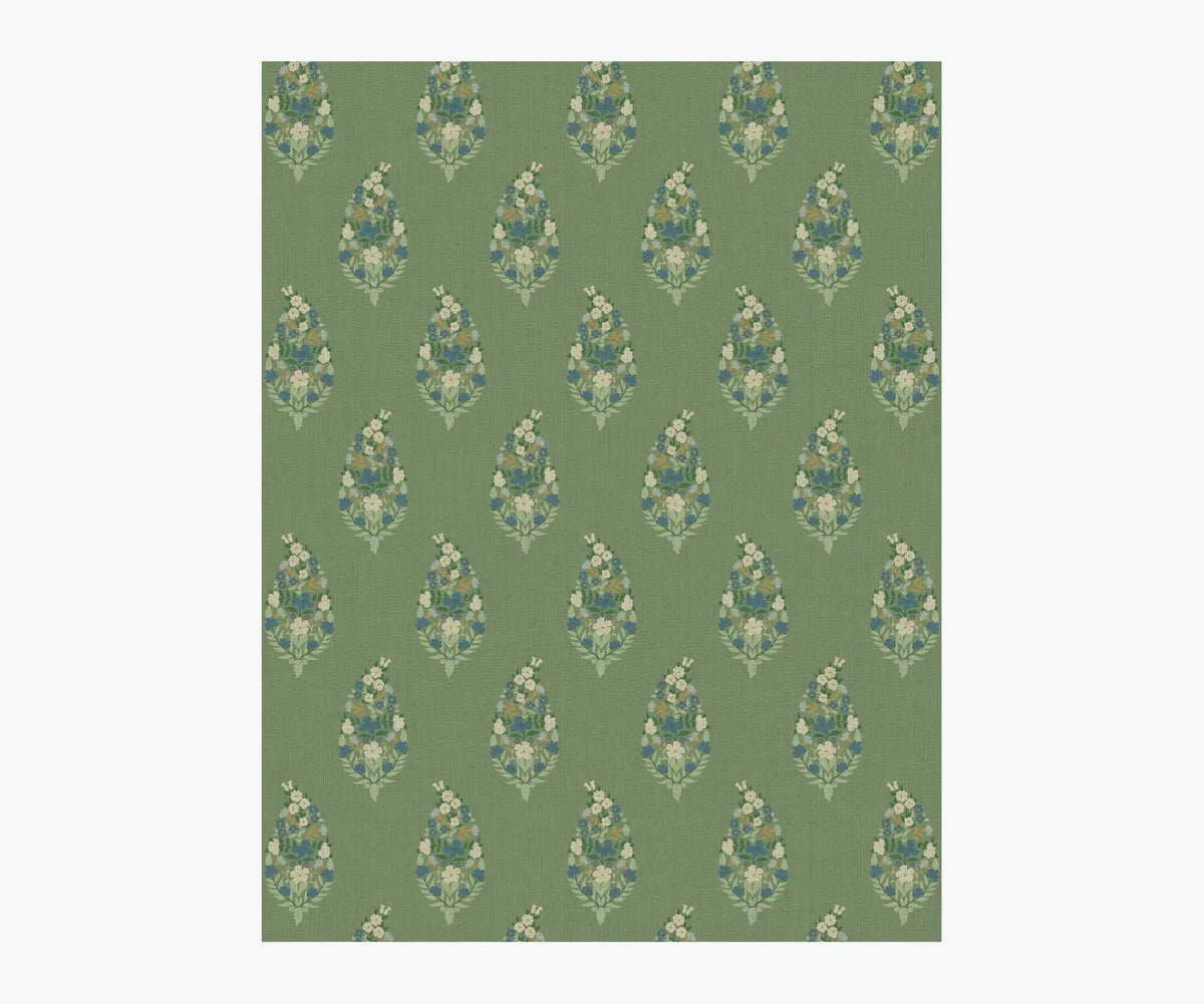 Paisley Wallpaper Sample - Green