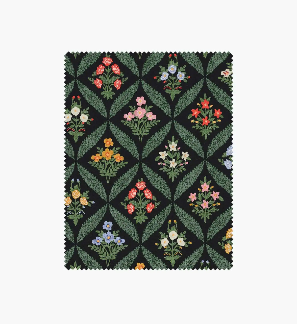 Estee Garden Canvas Fabric - Black Multi