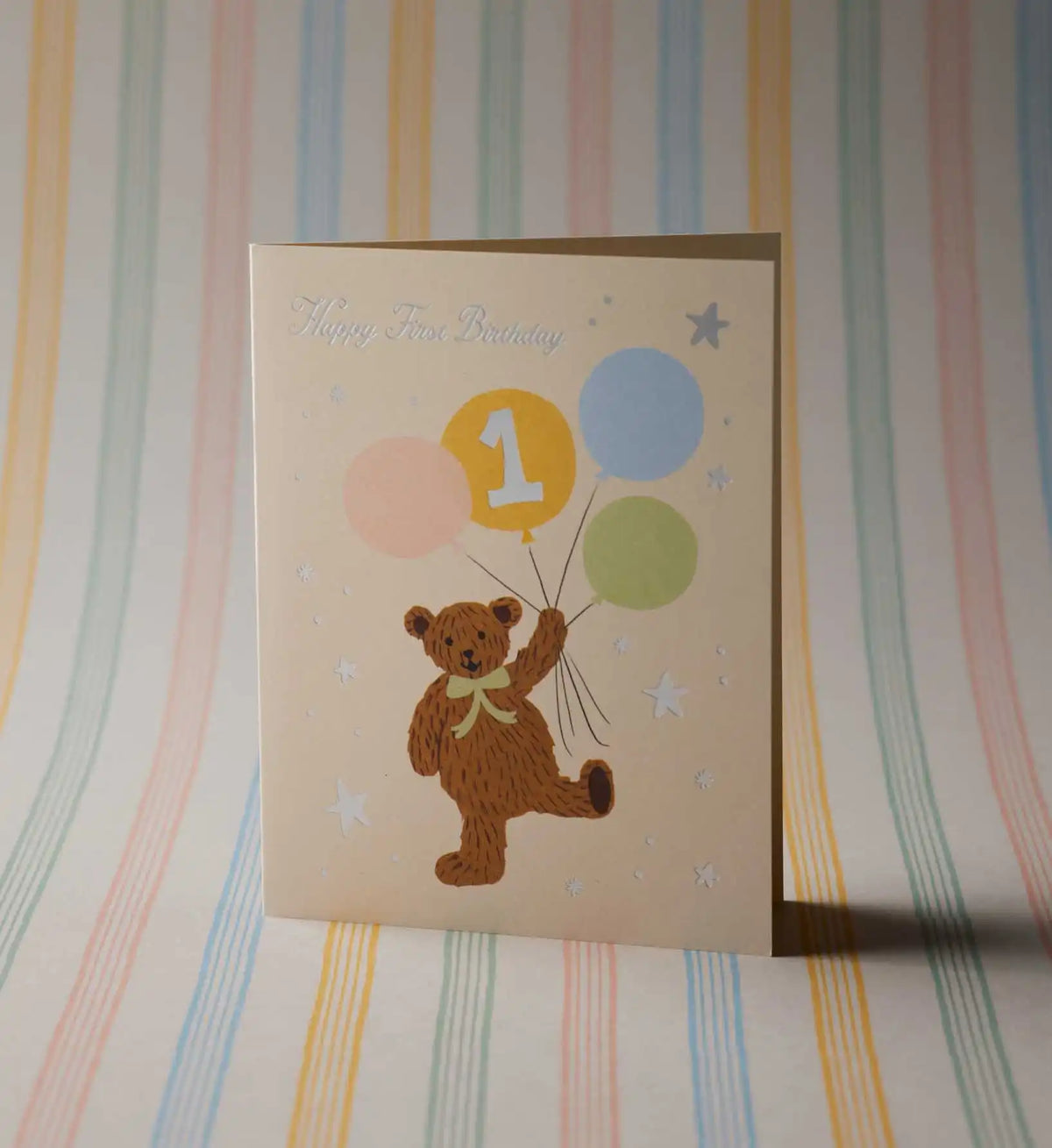 First Birthday Bear Birthday Card - Single Card