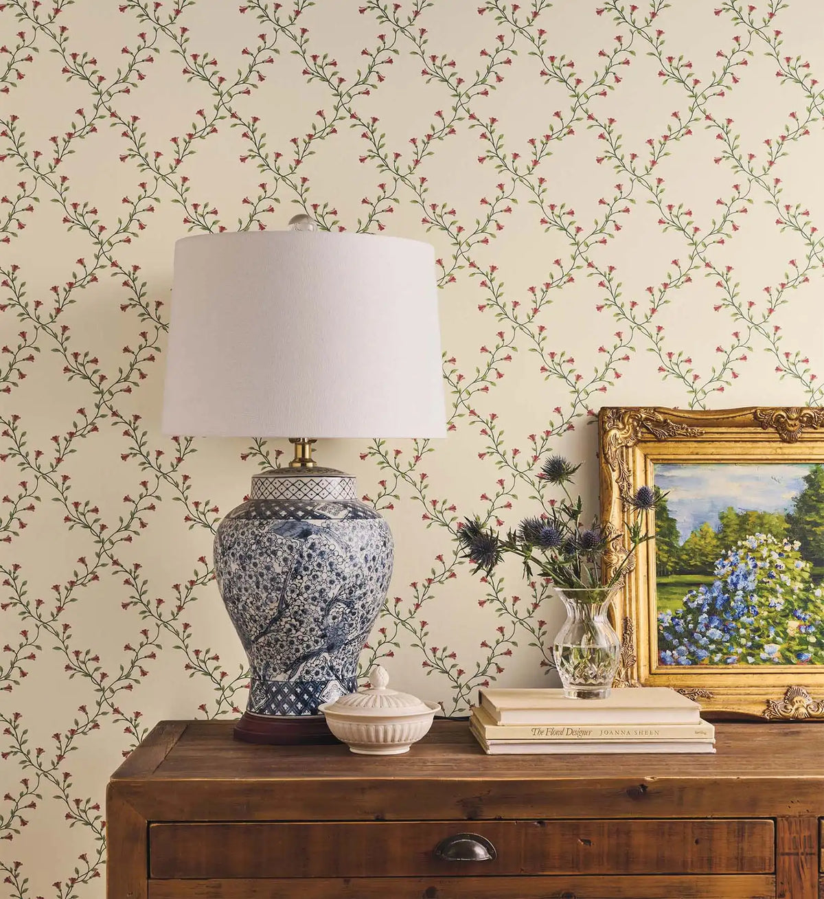 Bellflower Wallpaper Sample - Beige