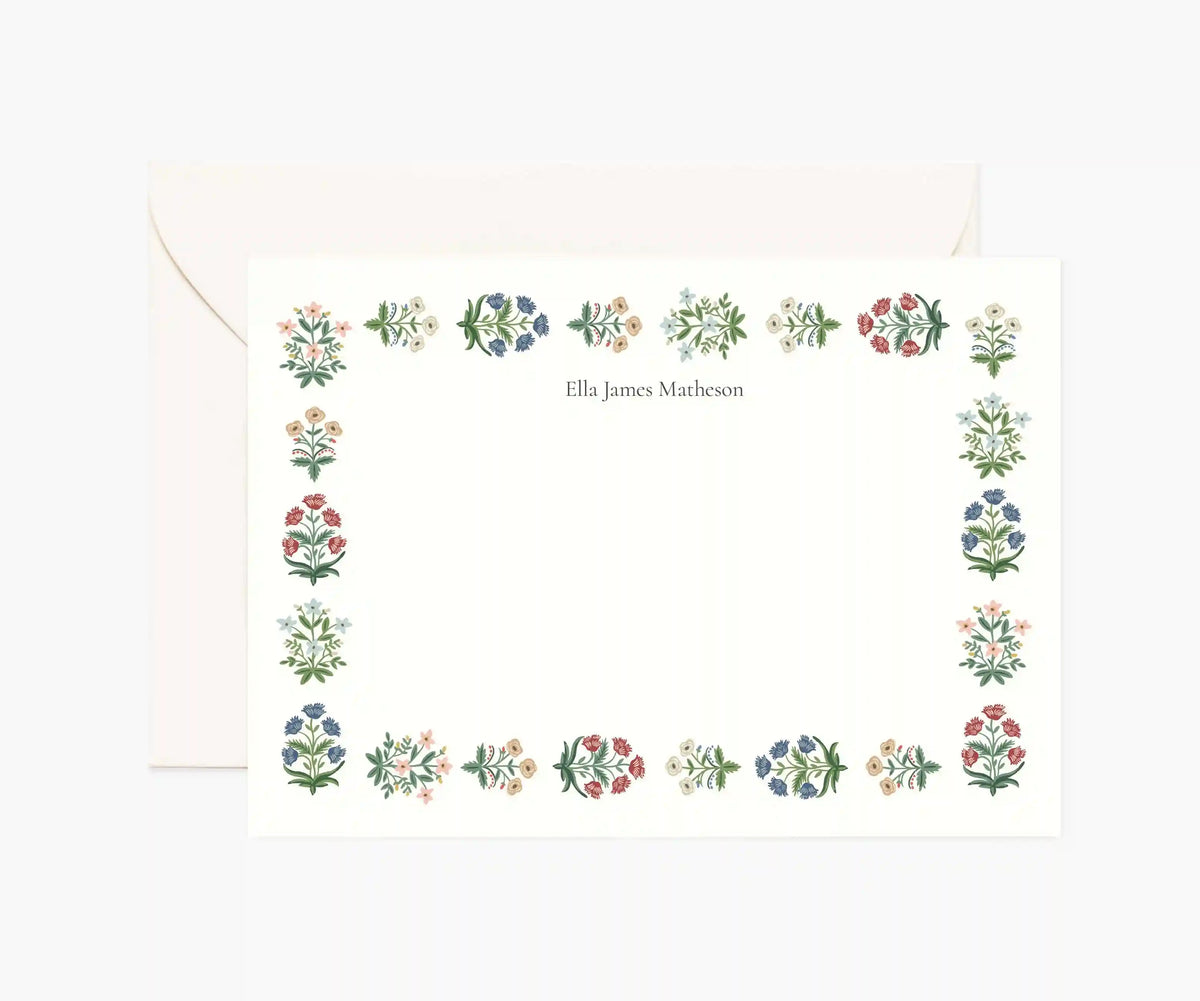 Floral Personalized Stationery  - Mughal Rose