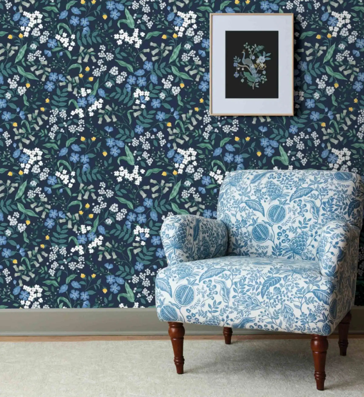 Sweetbrier Peel & Stick Wallpaper - Navy