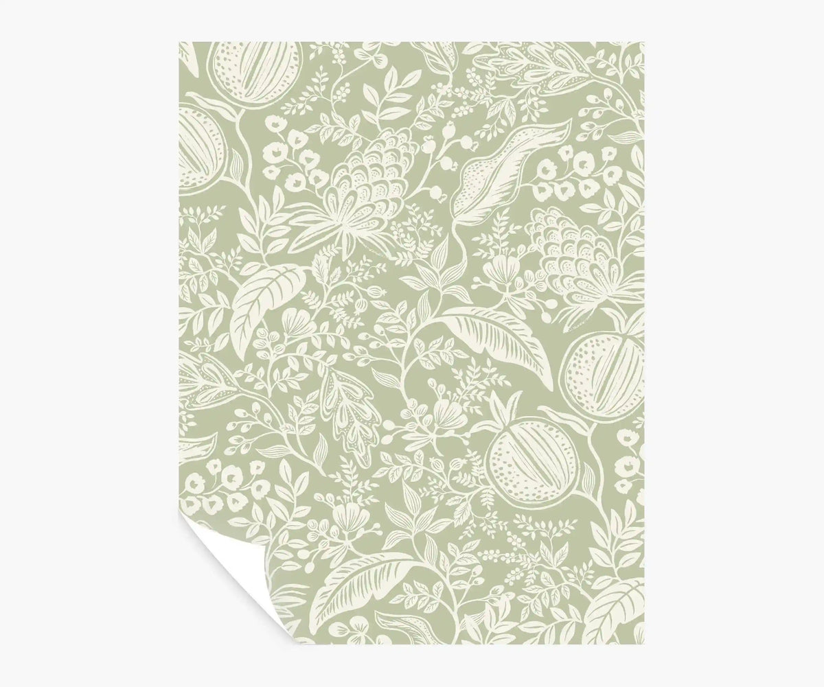Pomegranate Peel & Stick Wallpaper Sample - Pistachio & White