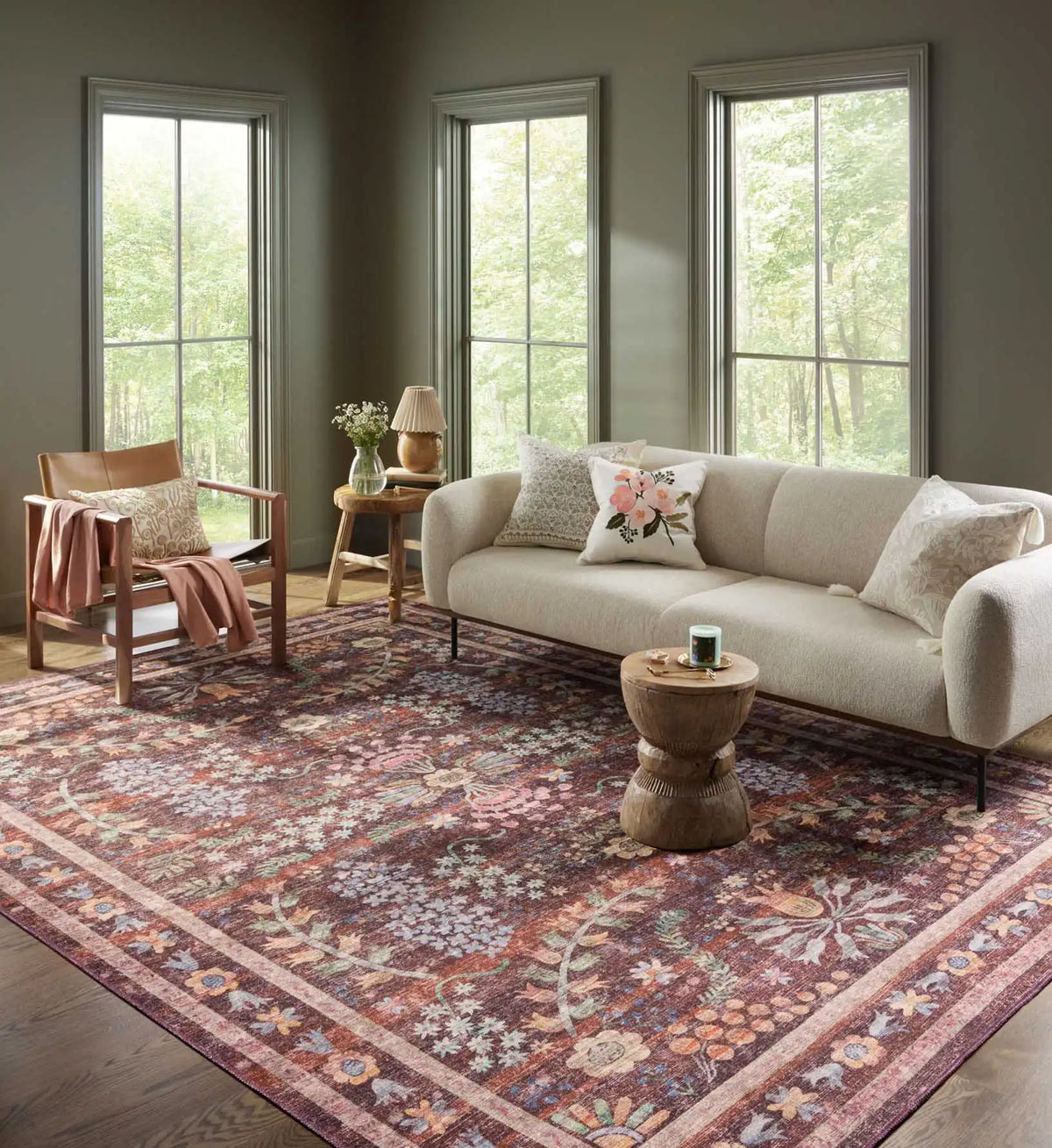Maison Frances Power Loomed Rug - Burgundy