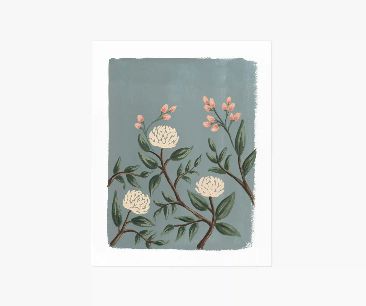 Painted Peonies Slate Art Print