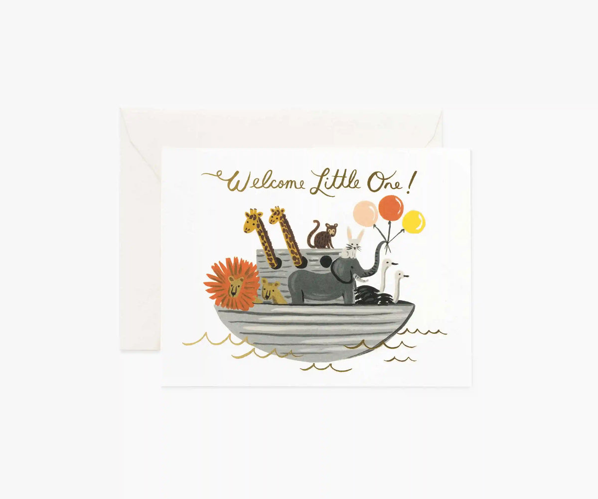 Noah's Ark Baby Card - Single Card