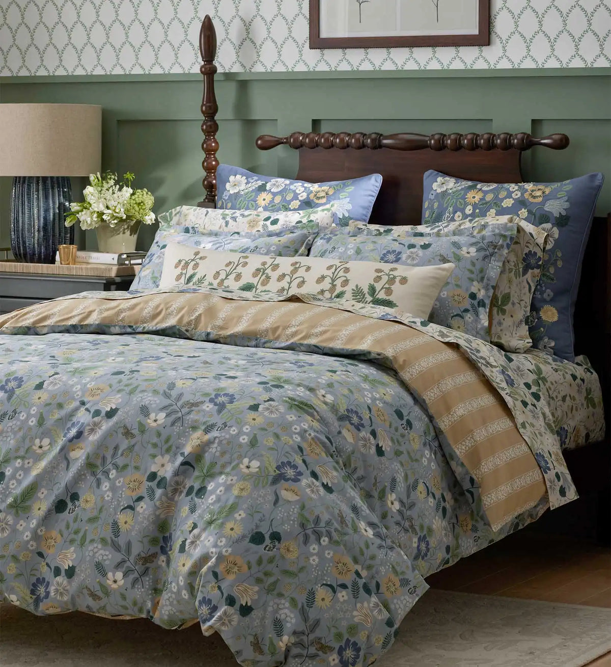Percale Duvet Cover - Strawberry Fields Slate