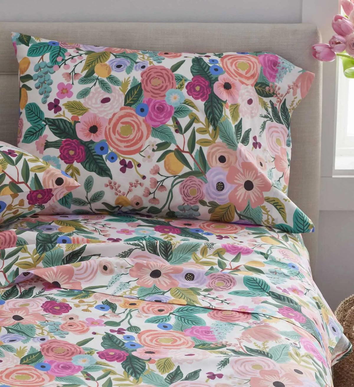 Percale Fitted Sheet - Garden Party