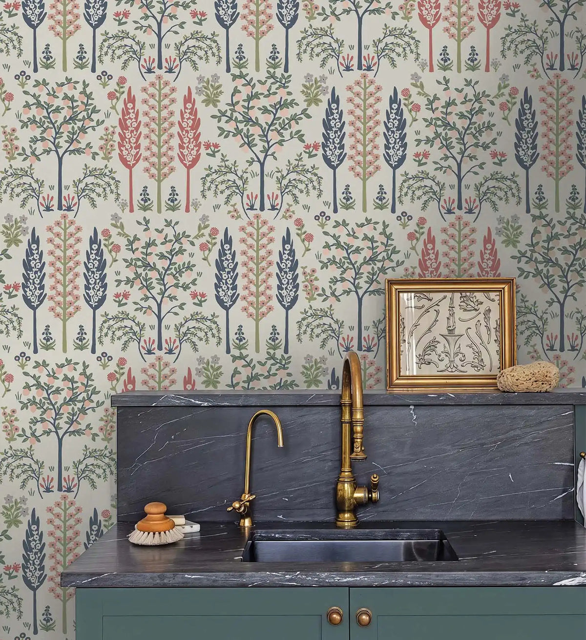 Fenna Wallpaper Sample - Cream Multi