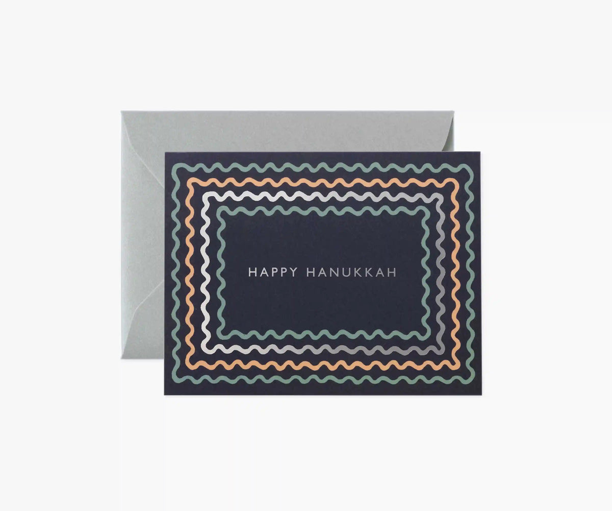 Hanukkah Ribbon Hanukkah Card - Single Card