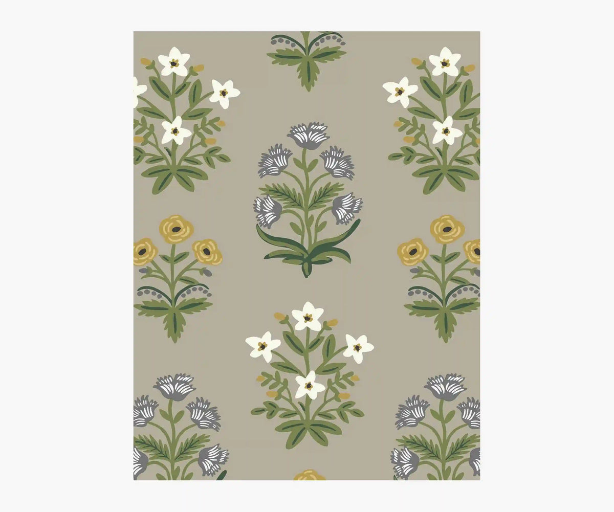 Mughal Rose Wallpaper Sample - Linen