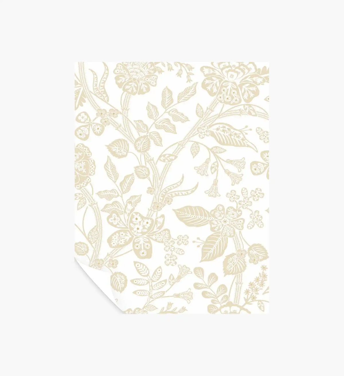 Gracie Garden Wallpaper Sample - Beige & White