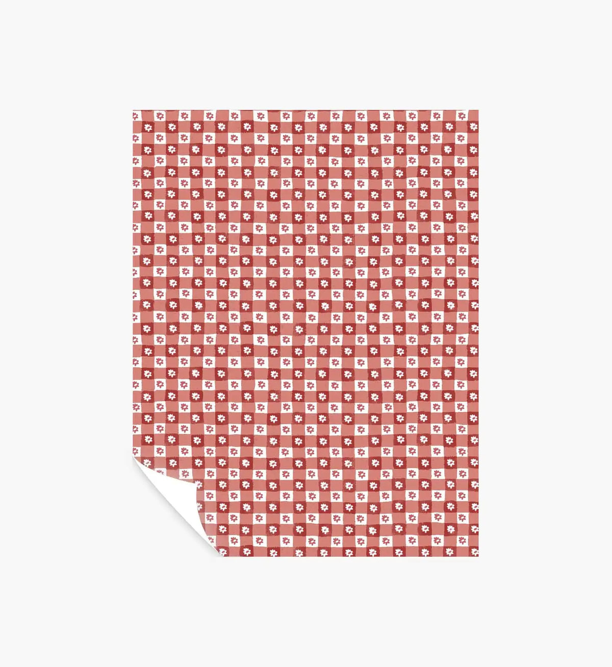 Daisy Gingham Peel & Stick Wallpaper Sample - Red