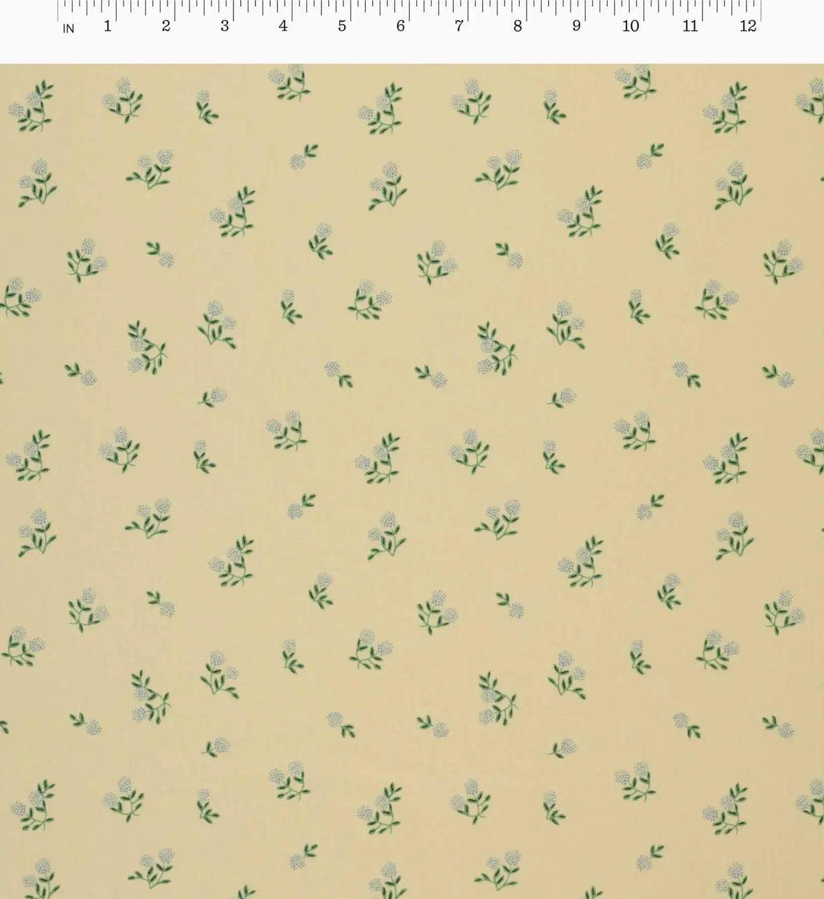 Ditsy Hydrangea Cotton Fabric - Butter
