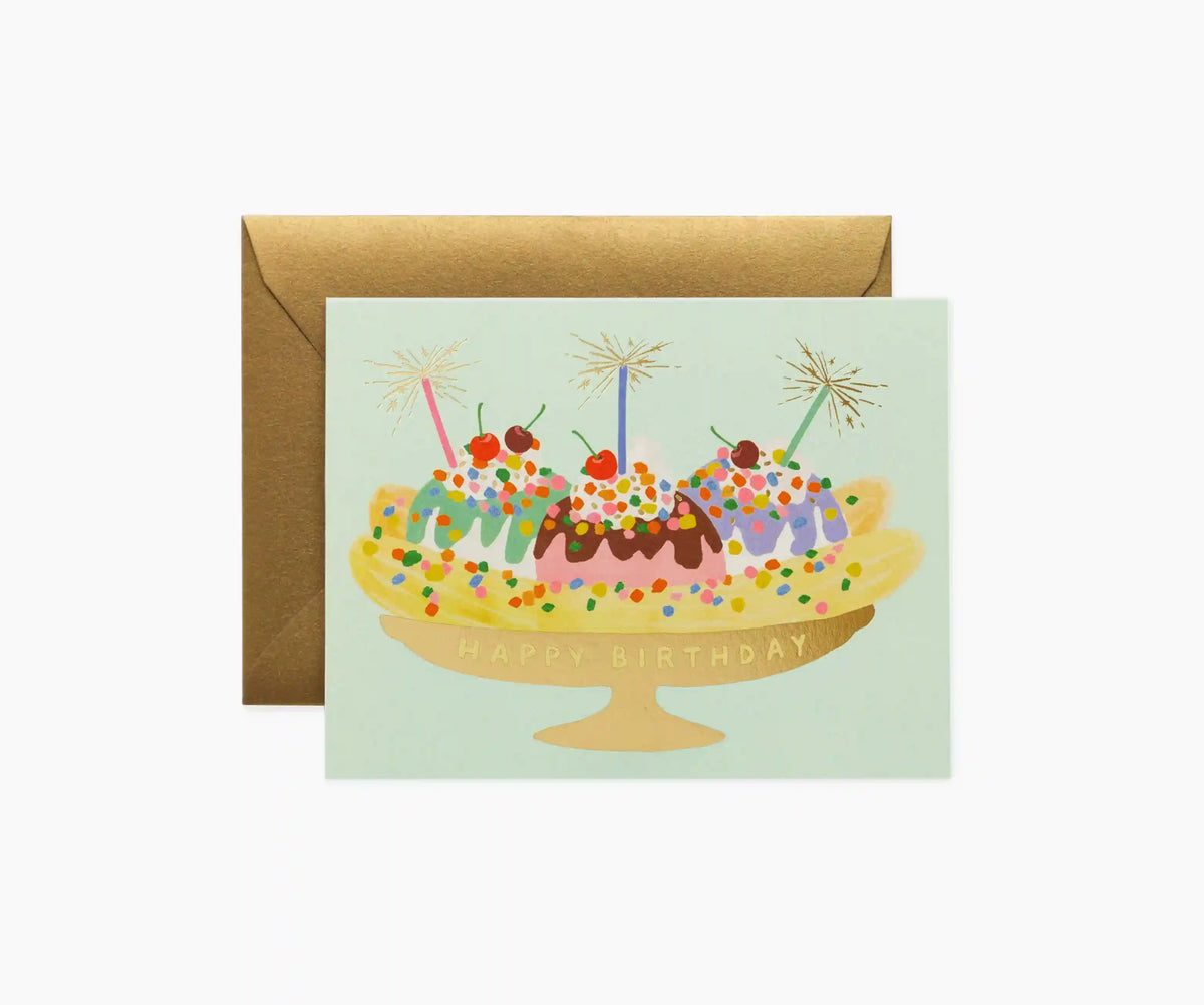 Banana Split Birthday Card - Single Card