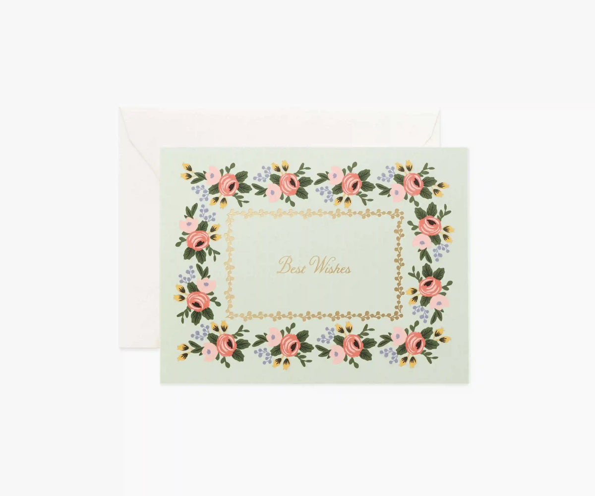 Rosa Best Wishes Wedding Card - Single Card
