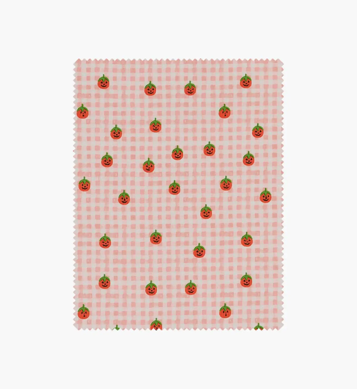 Pumpkin Gingham Cotton Fabric - Blush