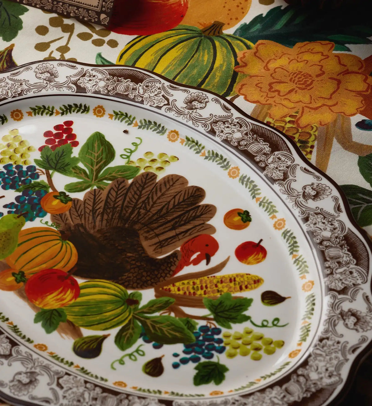 Large Porcelain Serving Platter - Harvest